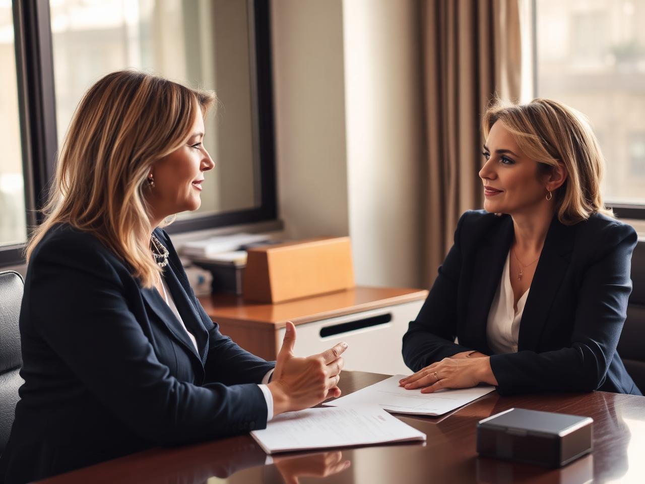 Attorney Moore consulting compassionately with a client